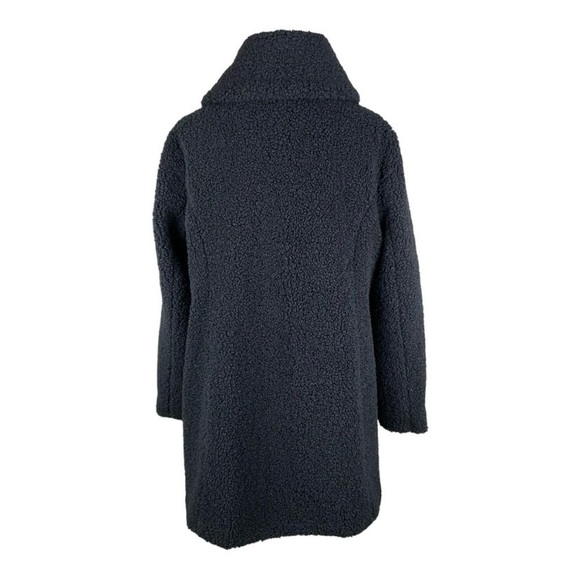 Cuddl Duds Black Curly Sherpa Shawl Collar Coat Sz XL - Picture 7 of 10